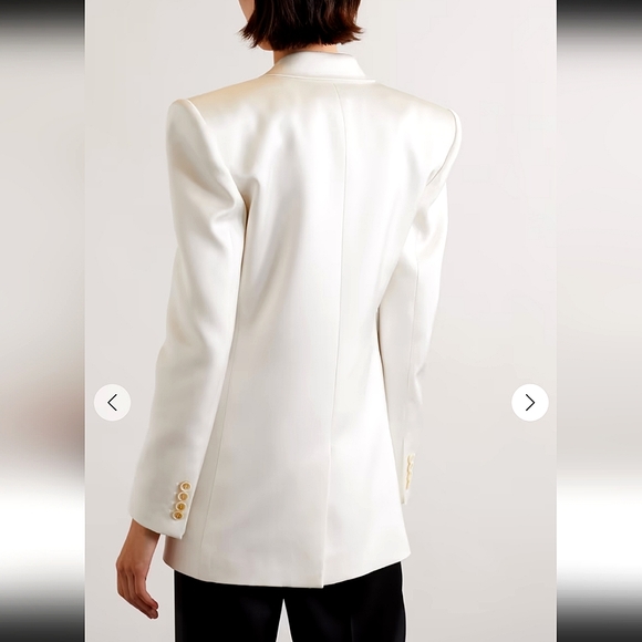*HOLIDAY FINAL PRICE DROP* NWT$4,590 Saint Laurent Silk Satin Blazer Jacket Sz 8 - Picture 5 of 16
